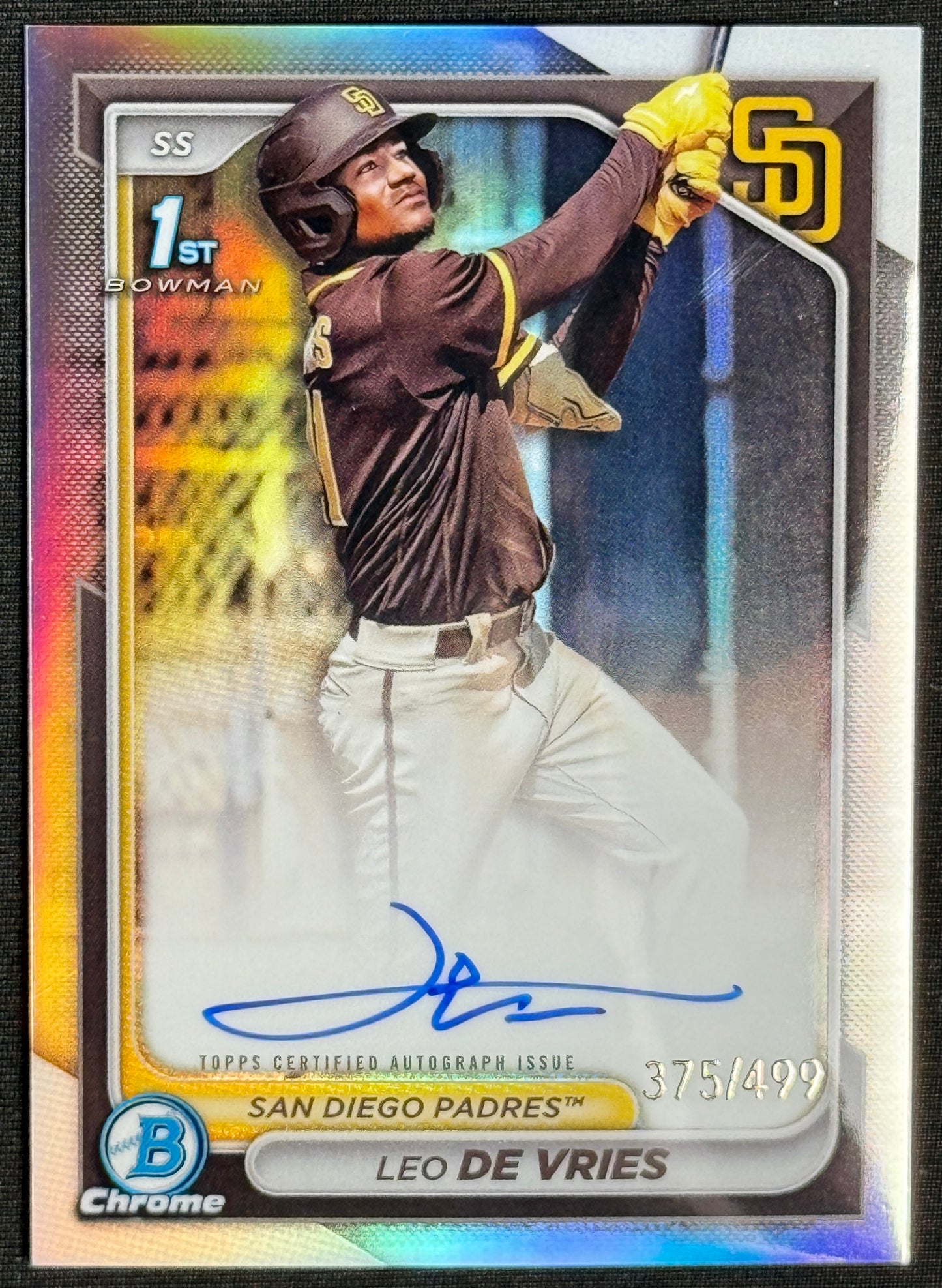 2024 Bowman Chrome Leo De Vries Prospect 1st Auto Refractors #/499 #CPA-LD
