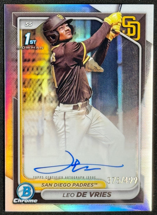 2024 Bowman Chrome Leo De Vries Prospect 1st Auto Refractors #/499 #CPA-LD