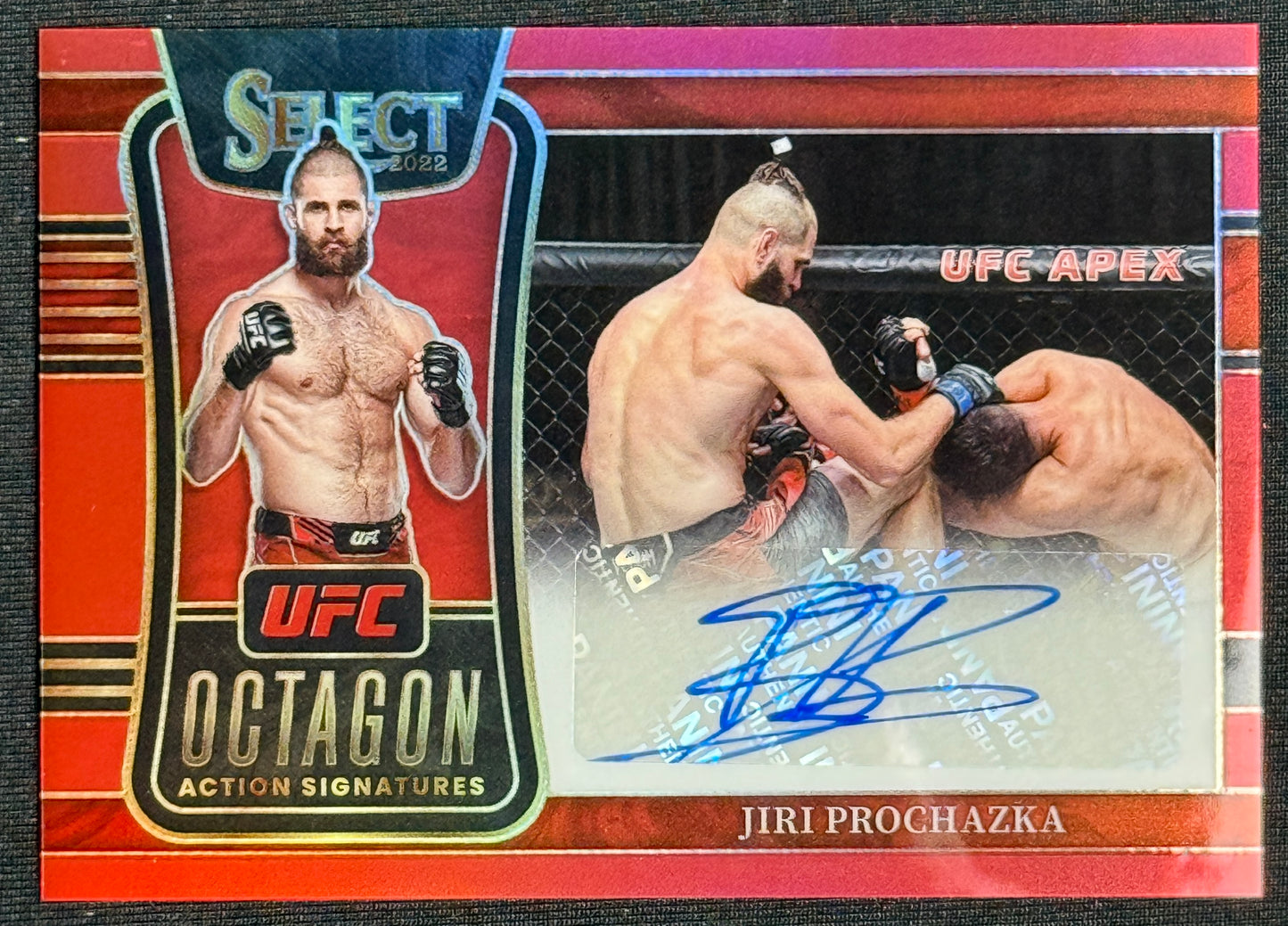 2022 Select UFC Jiri Prochazka Octagon Action Red Prizm Auto /99 #OA-JPC