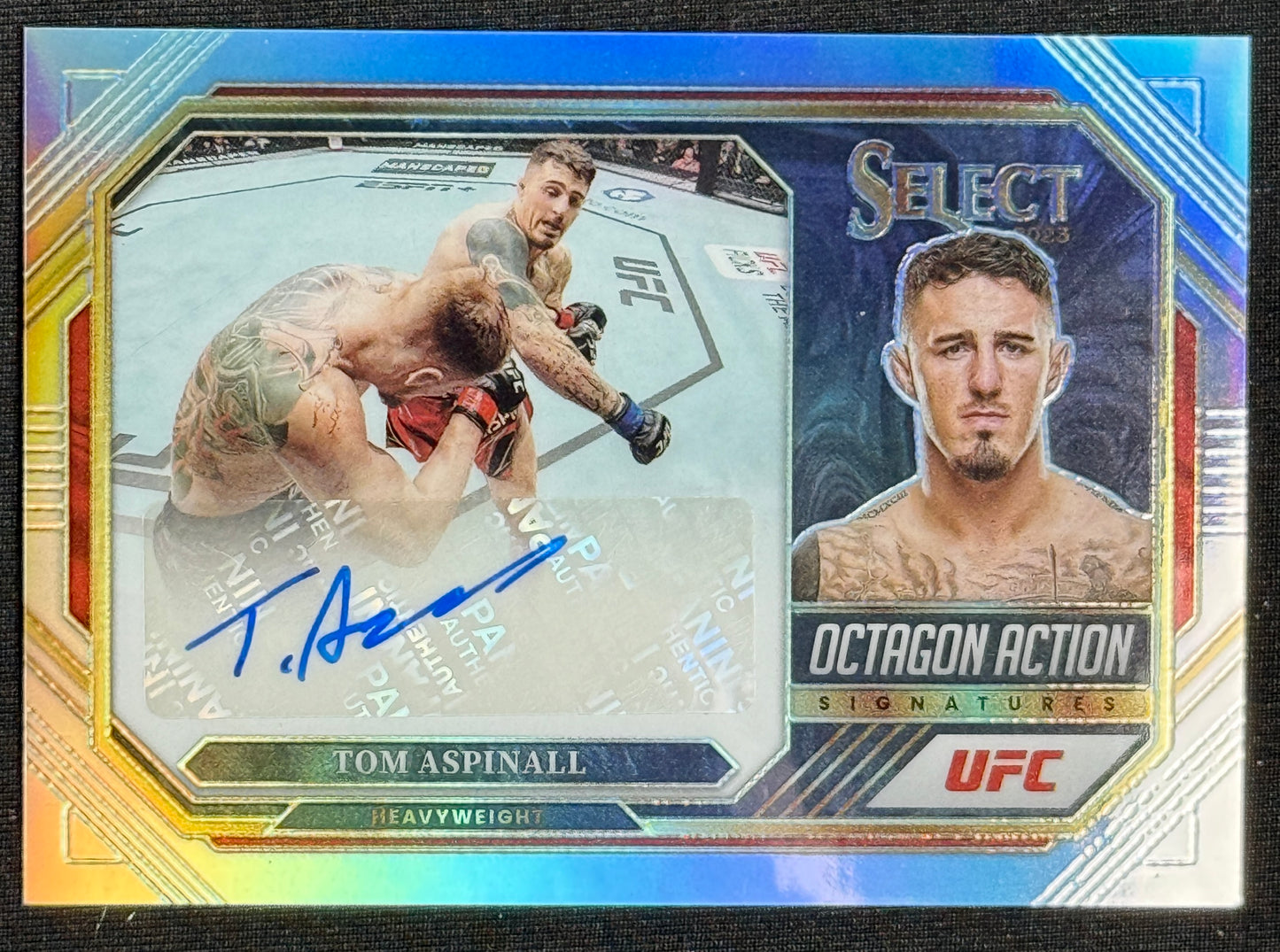 2023 Panini Select UFC Tom Aspinall Octagon Action Signatures Auto #OA-TAS