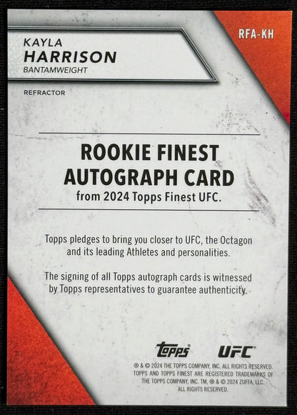 2024 Topps Finest UFC Kayla Harrison Finest Rookie Auto Refractors /99 SSP RFAKH