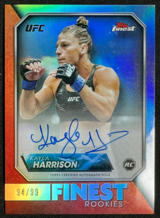 2024 Topps Finest UFC Kayla Harrison Finest Rookie Auto Refractors /99 SSP RFAKH