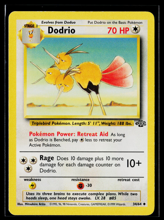 Dodrio 1999 Pokémon 1999 Pokemon Jungle Uncommon #34/64