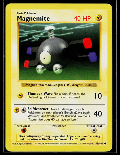 Magnemite 1999 Pokémon Base Set (Shadowless) Common #053/102