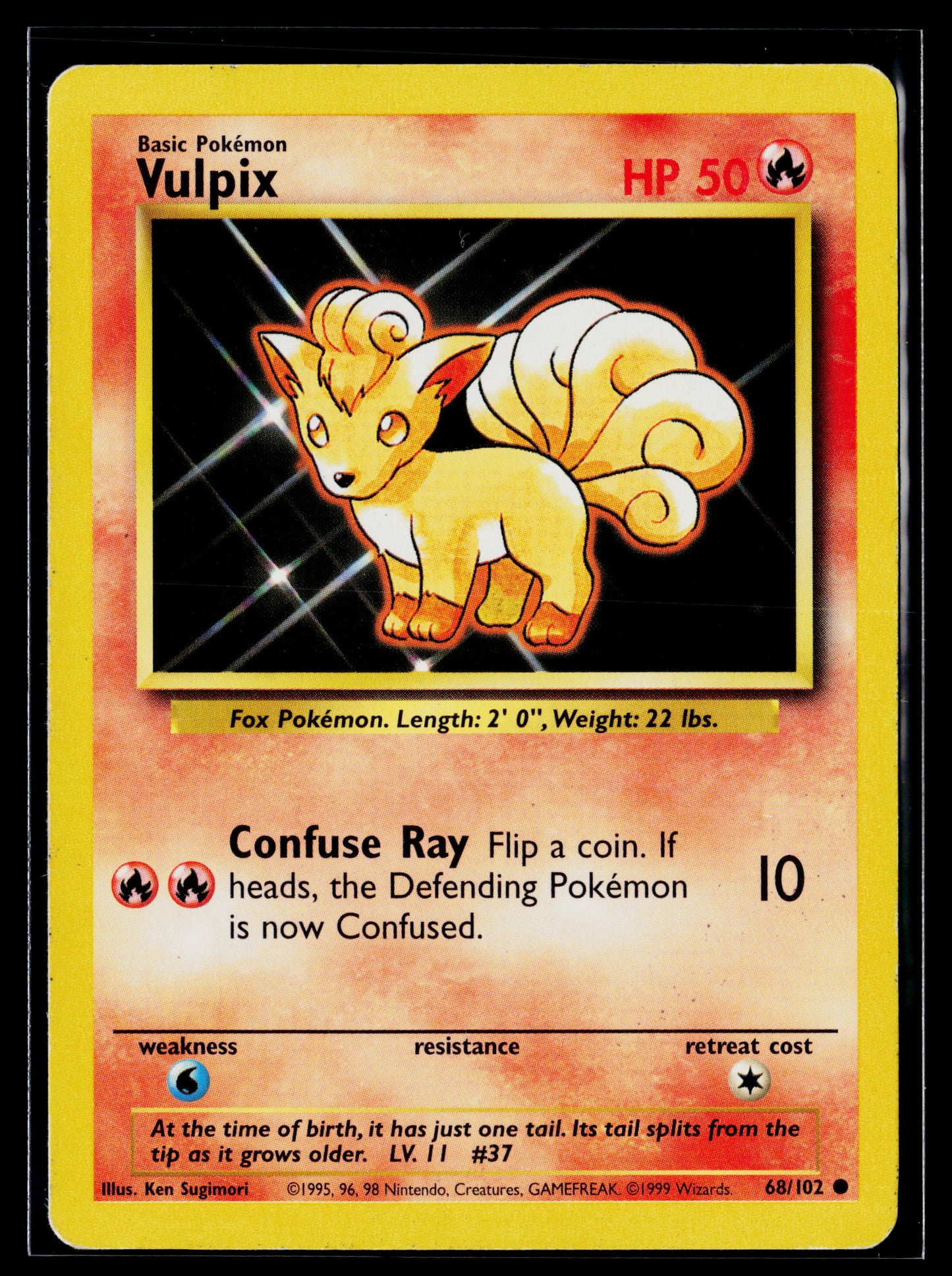 Vulpix 1999 Pokémon Base Set Common #068/102