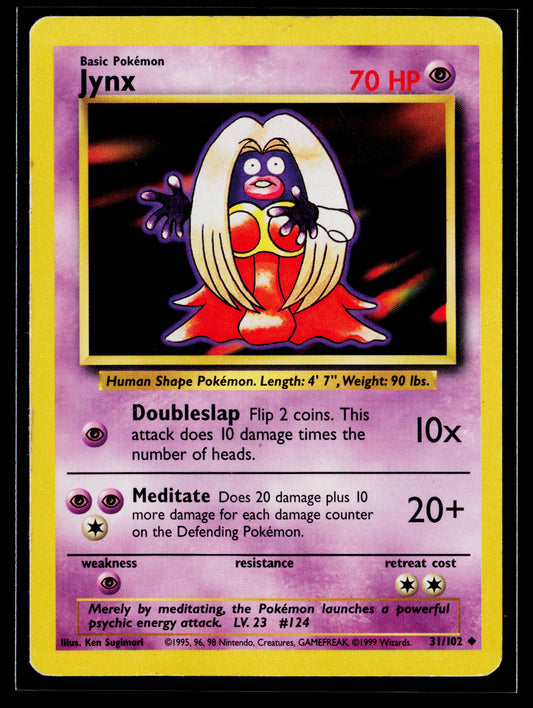 Jynx 1999 Pokémon Base Set Uncommon #031/102