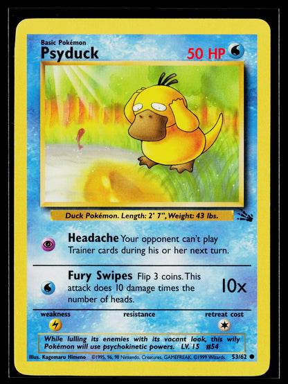 Psyduck 1999 Pokémon Fossil Common #53/62