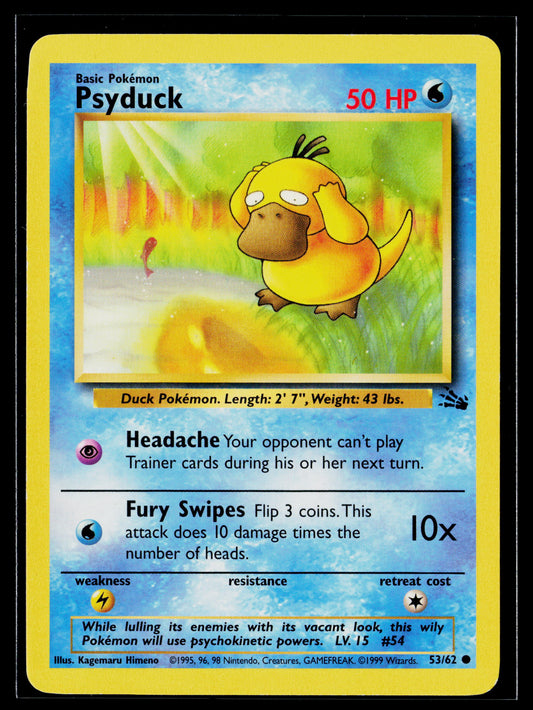 Psyduck 1999 Pokémon Fossil Common #53/62