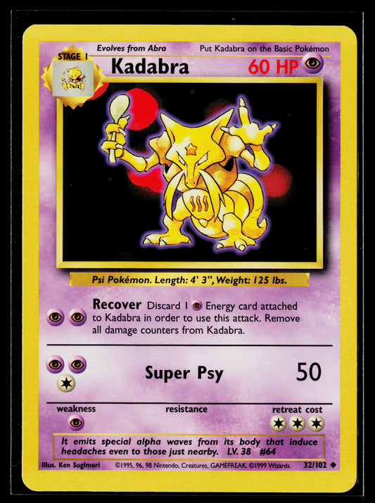 Kadabra 1999 Pokémon Base Set Uncommon #032/102