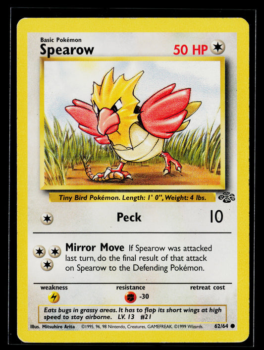Spearow 1999 Pokémon Jungle Common #62/64