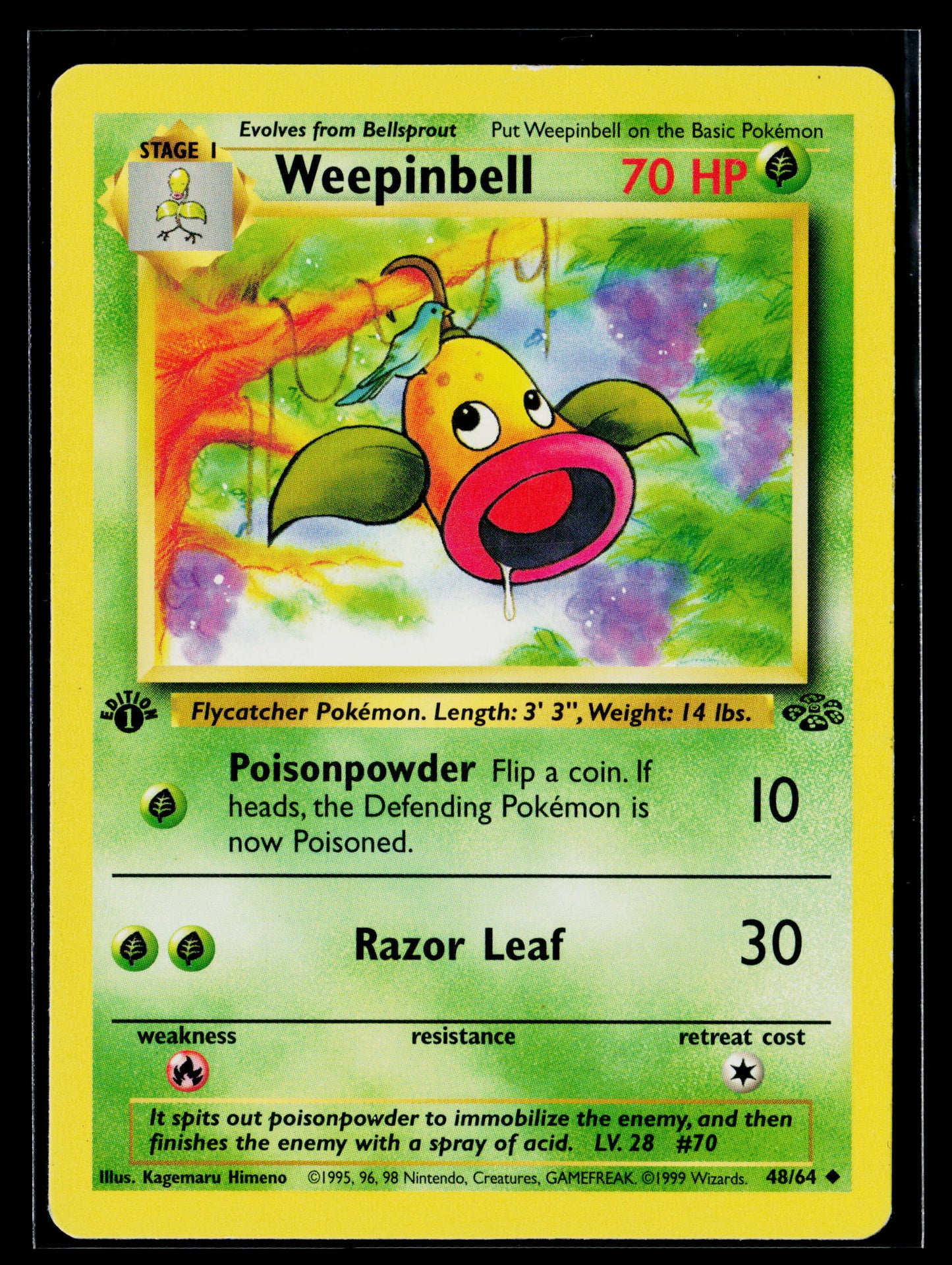 Weepinbell 1999 Pokémon Jungle Uncommon 1st Edition #48/64