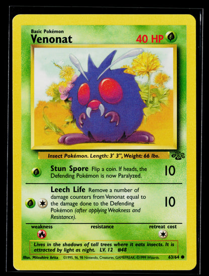 Venonat 1999 Pokémon Jungle Common #63/64