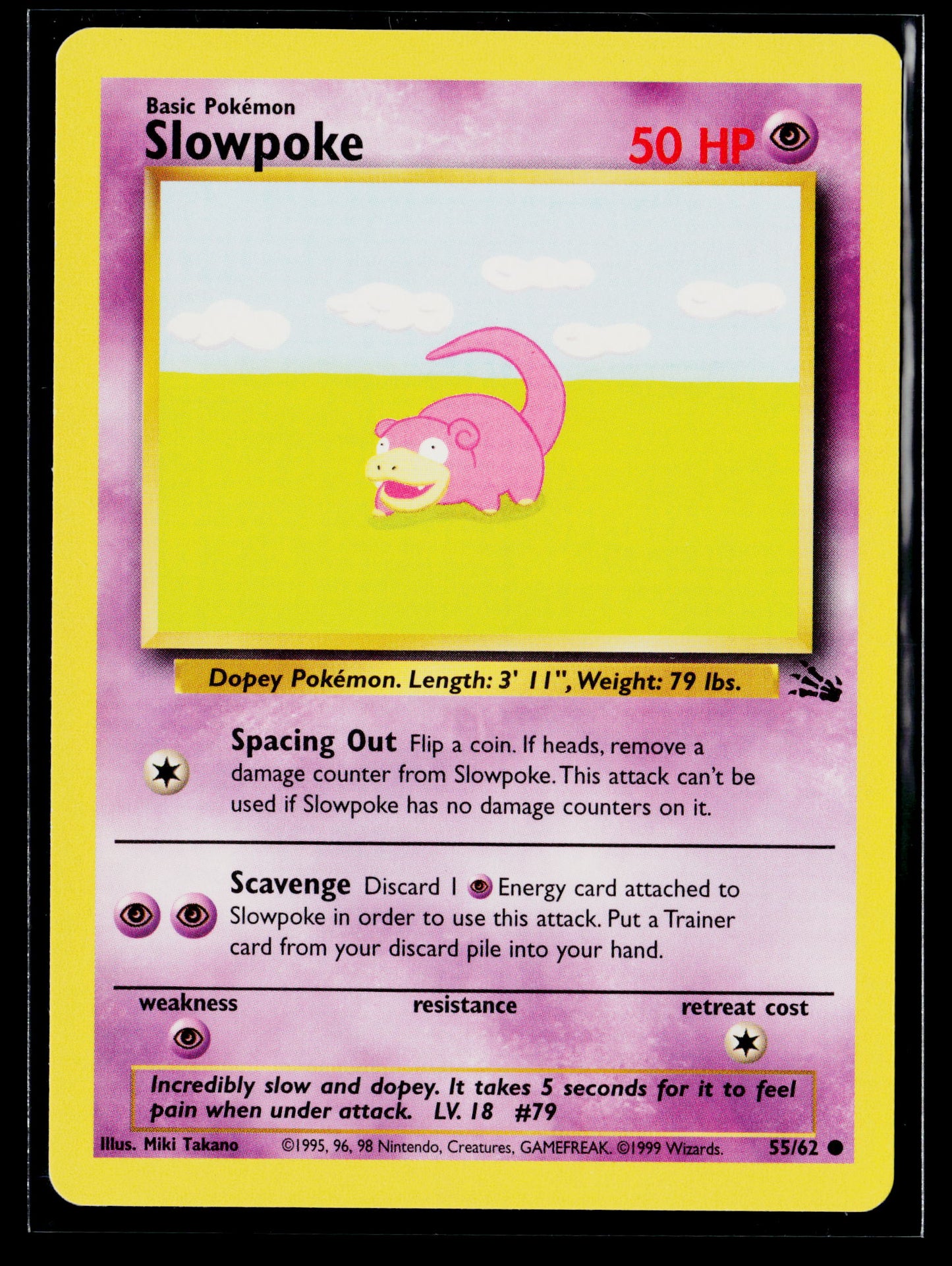 Slowpoke 1999 Pokémon Fossil Common #55/62