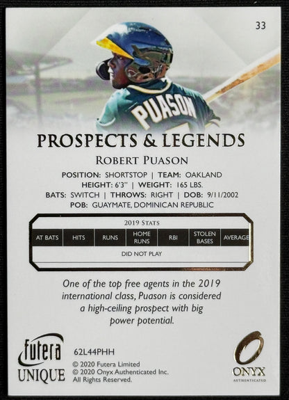 2020 Futera Unique Prospects & Legends Robert Puason #33