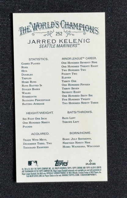 2021 Topps Allen & Ginter Chrome Jarred Kelenic Rookie Mini #252