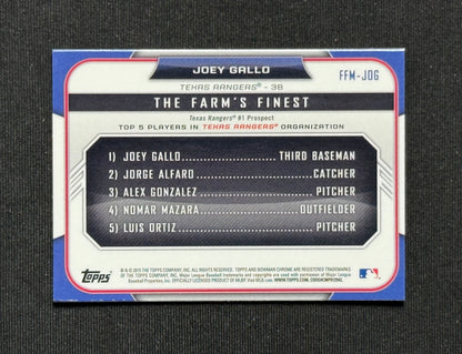 2015 Bowman Joey Gallo The Farm's Finest Minis #FFM-JOG