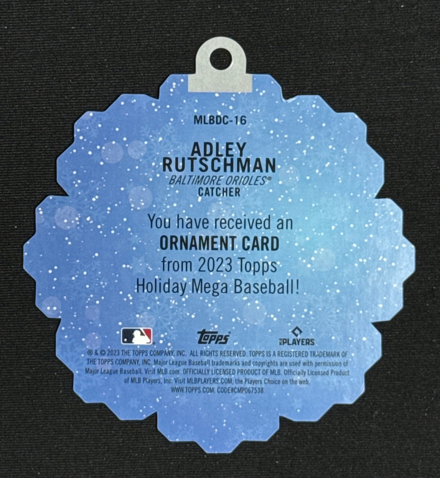 2023 Topps Adley Rutschman Oversized Die Cut Ornaments Box Toppers #MLBDC-16