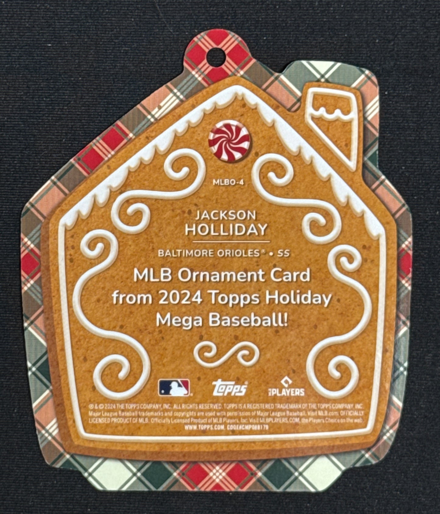 2024 Topps Jackson Holliday Oversized Die Cut Ornaments Gingerbread Houses MLBO4