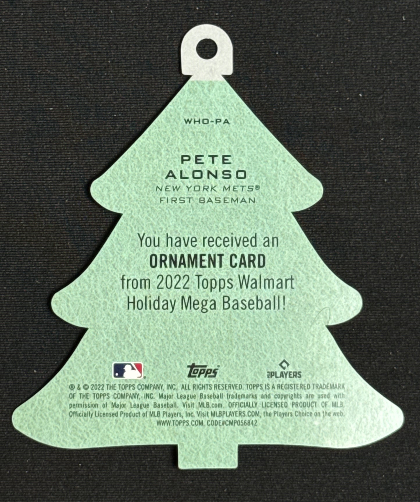 2022 Topps Holiday Pete Alonso Oversized Die Cut Ornaments Box Toppers #WHO-PA