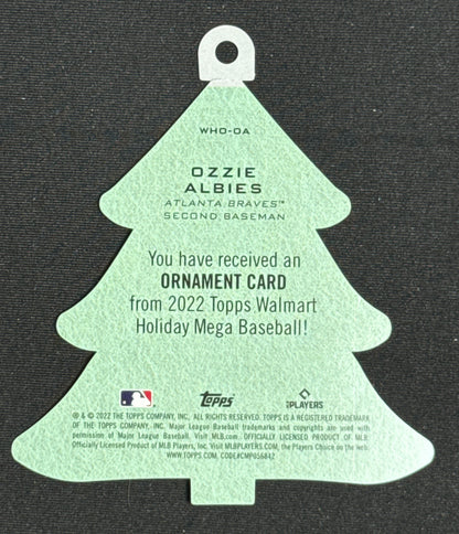 2022 Topps Holiday Ozzie Albies Oversized Die Cut Ornaments Box Toppers #WHO-OA