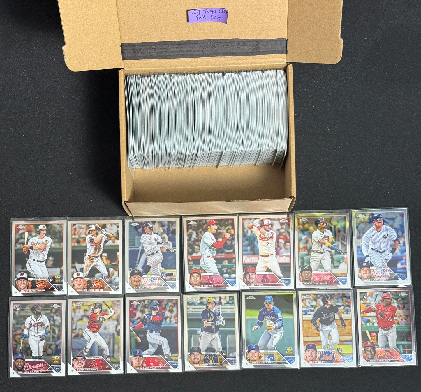 2023 Topps Chrome Baseball Complete Set 1-220 Sleeved Gunnar Carroll Rutschman