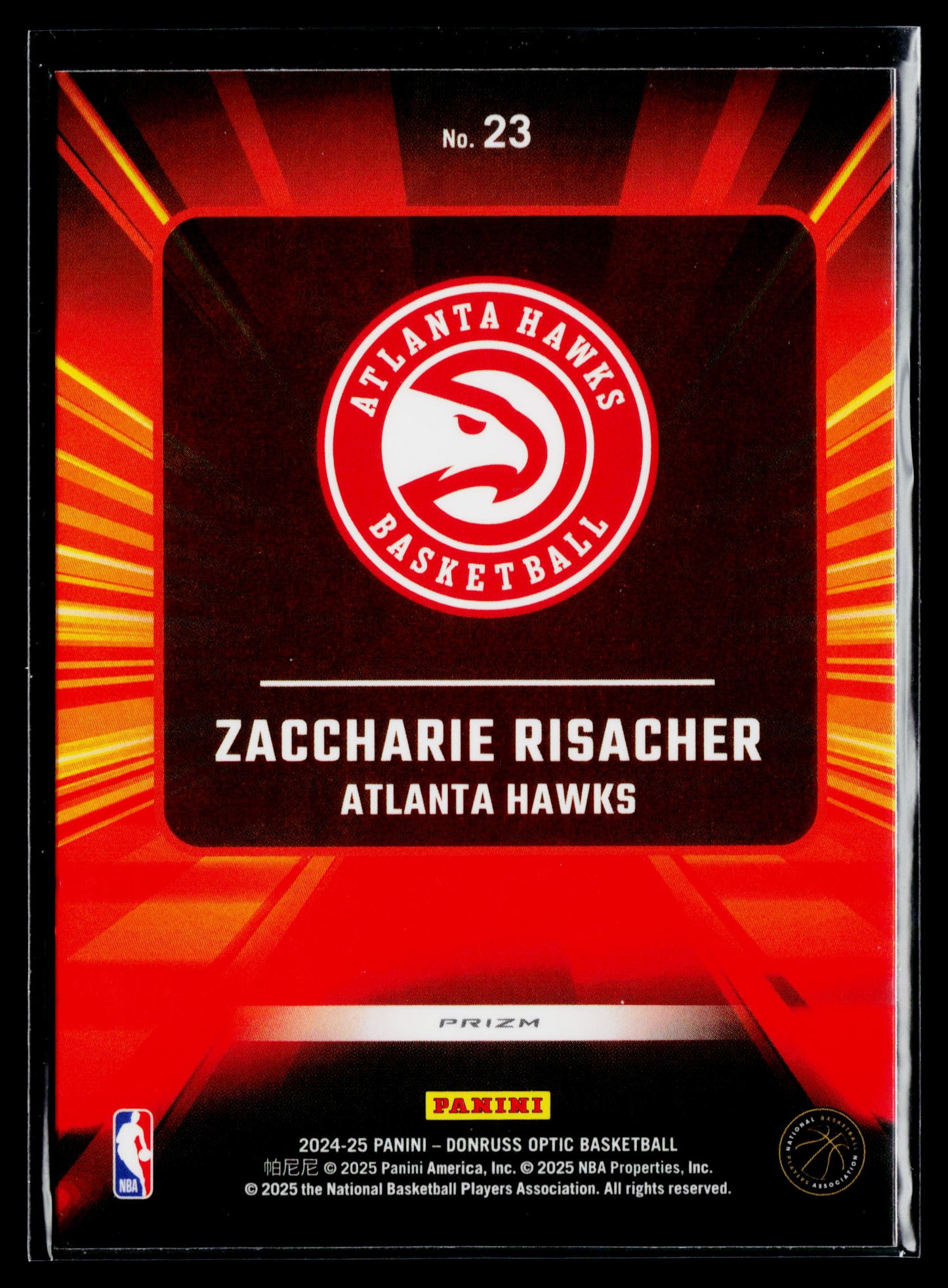 2024-25 Donruss Optic Zaccharie Risacher Express Lane #23