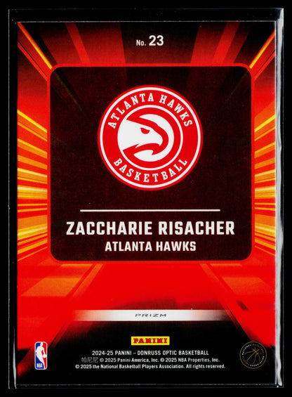 2024-25 Donruss Optic Zaccharie Risacher Express Lane #23