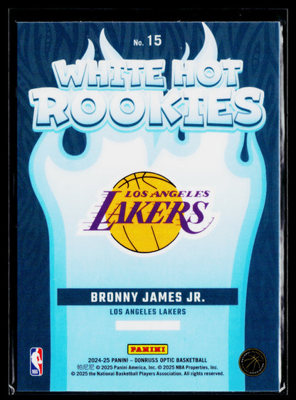 2024-25 Donruss Optic Bronny James Jr. White Hot Rookies #15