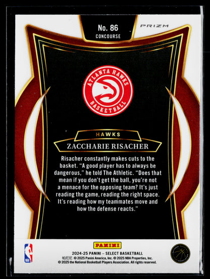 2024-25 Panini Select Zaccharie Risacher Rookie Blue (Retail) #86