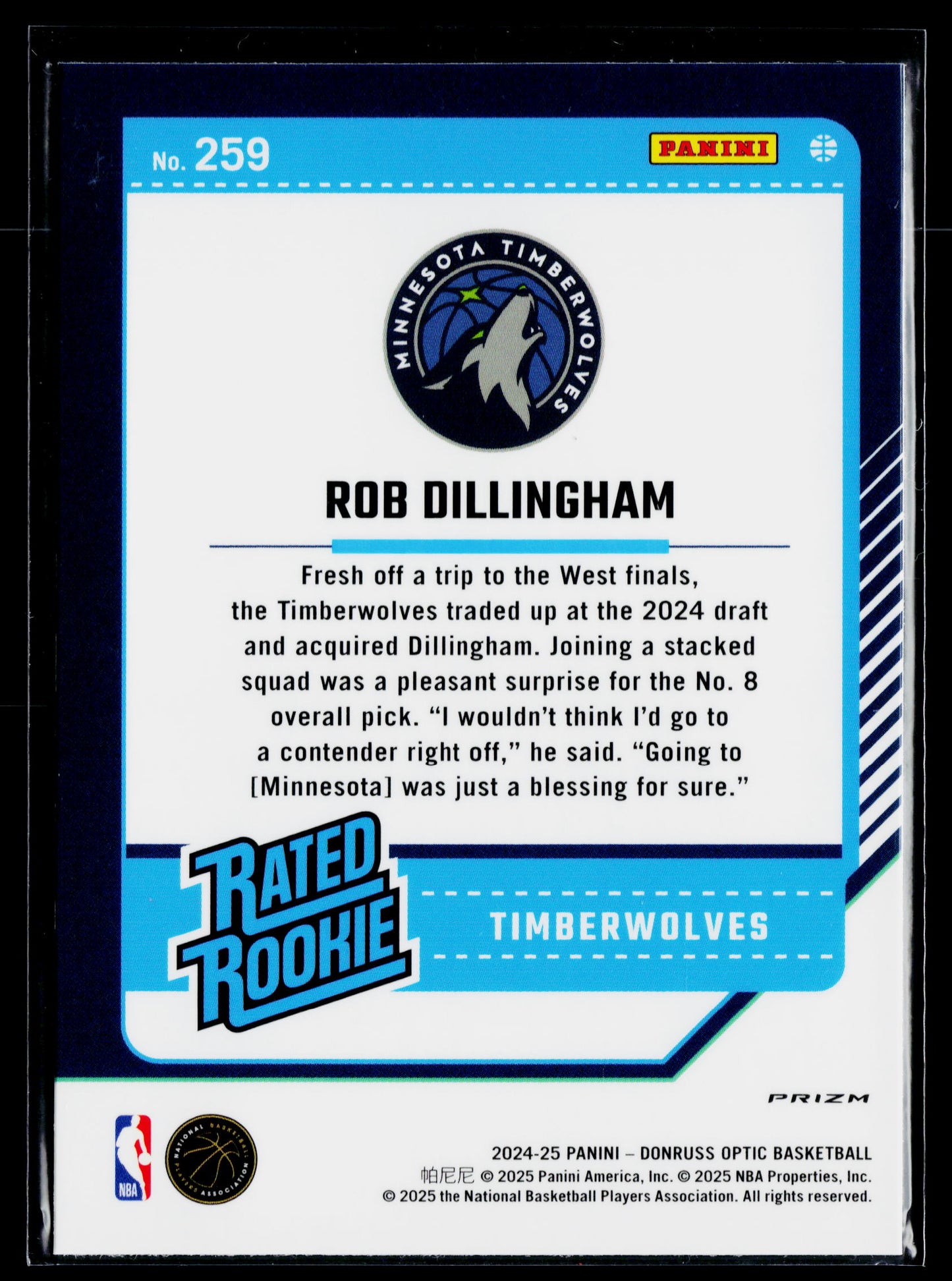 2024-25 Donruss Optic Rob Dillingham Rookie Hyper Pink #259