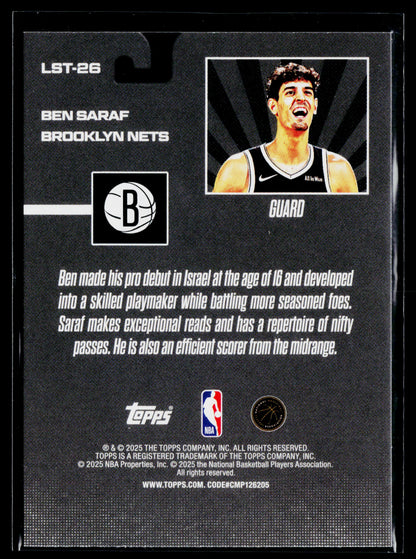 2025-26 Topps Ben Saraf Limited Stock Legends #LST-26