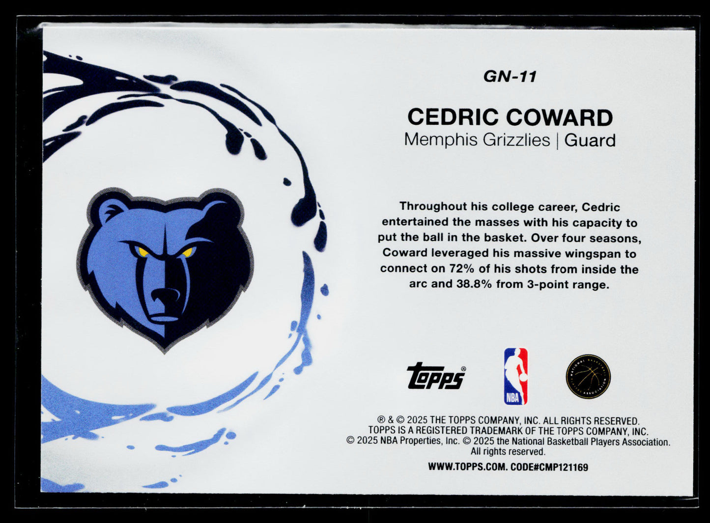 2025-26 Topps Cedric Coward Generation Now #GN-11