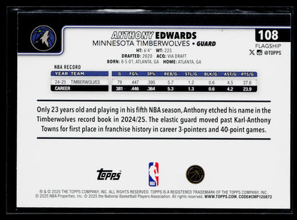 2025-26 Topps Anthony Edwards Crackleboard Foil #108