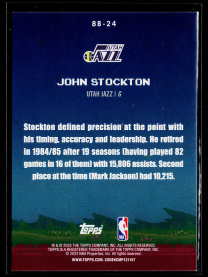 2025-26 Topps John Stockton 8-Bit Ballers Holo Foil #8B-24