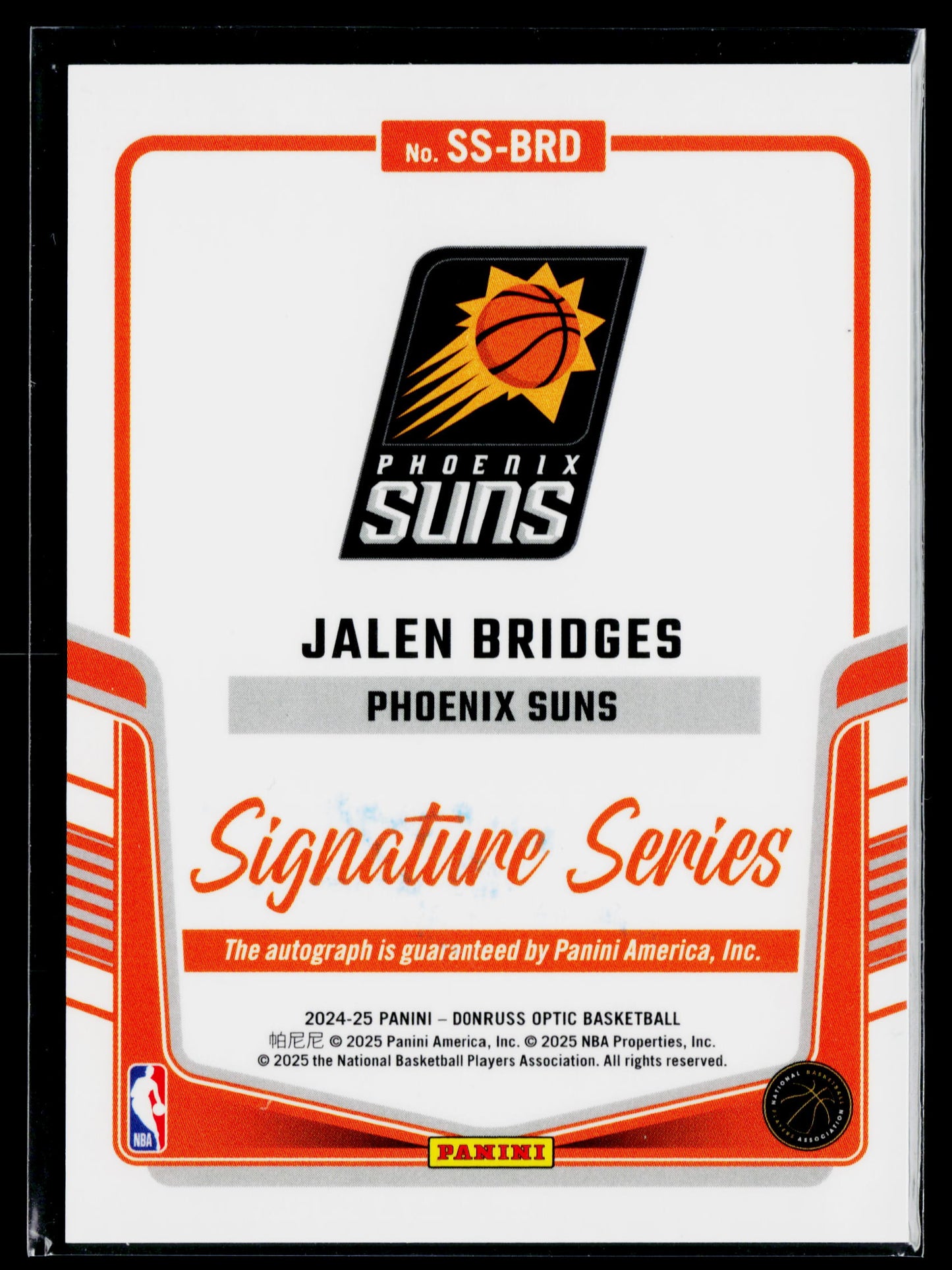 2024-25 Donruss Optic Jalen Bridges Signature Series Auto #SS-BRD