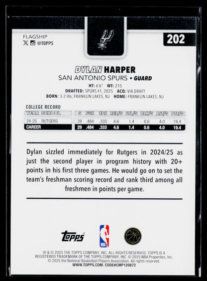 2025-26 Topps Dylan Harper Rookie #202