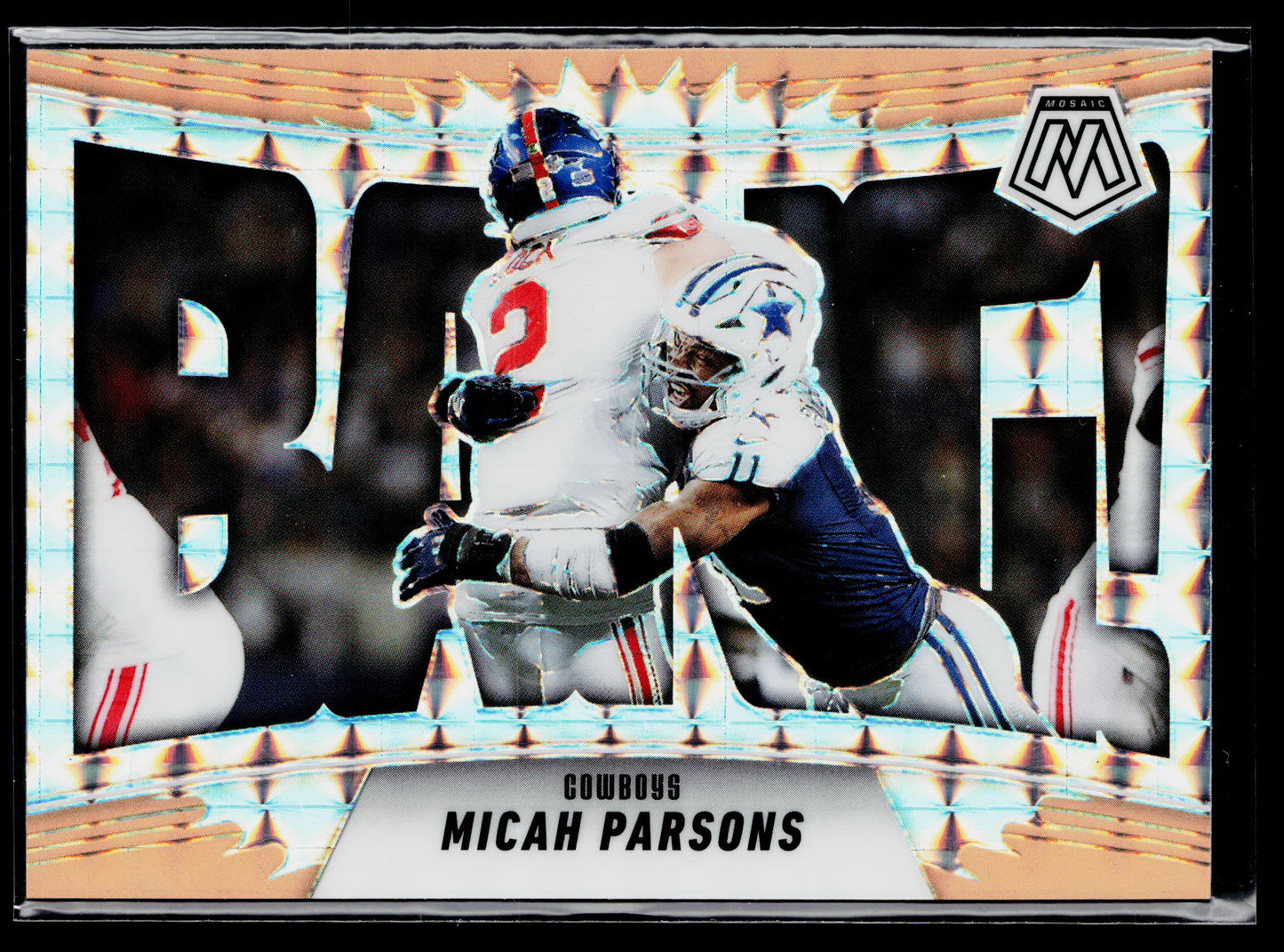 2025 Panini Mosaic Micah Parsons Bang! Mosaic Orange Fluorescent #6