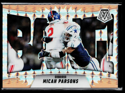 2025 Panini Mosaic Micah Parsons Bang! Mosaic Orange Fluorescent #6