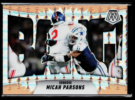 2025 Panini Mosaic Micah Parsons Bang! Mosaic Orange Fluorescent #6