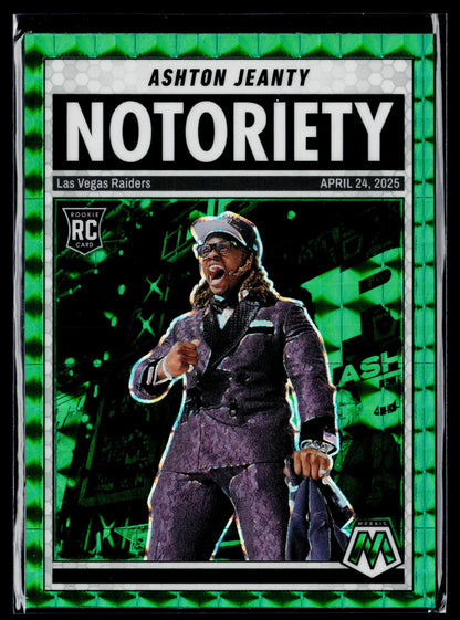 2025 Panini Mosaic Ashton Jeanty Notoriety Mosaic Green #18