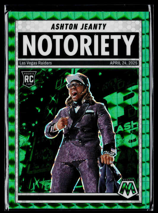 2025 Panini Mosaic Ashton Jeanty Notoriety Mosaic Green #18