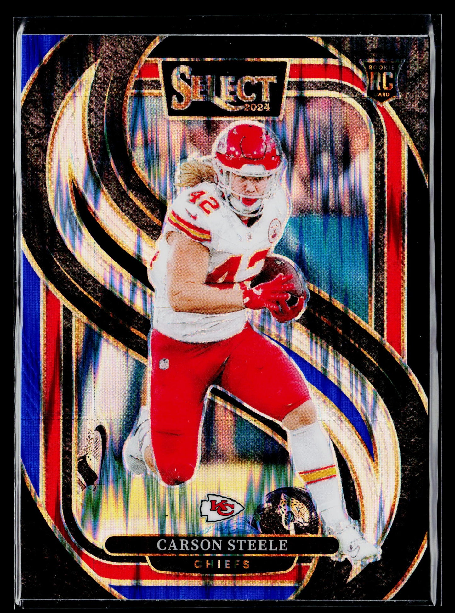 2024 Panini Select Carson Steele Rookie Black & Red Prizm Shock #142