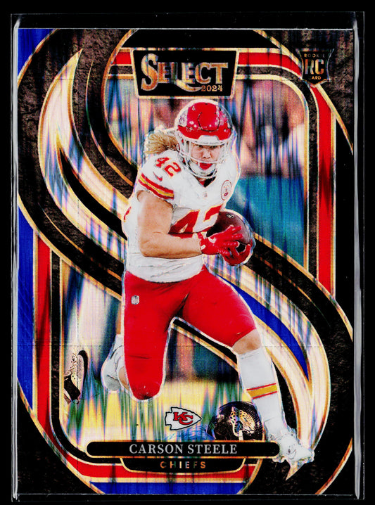 2024 Panini Select Carson Steele Rookie Black & Red Prizm Shock #142