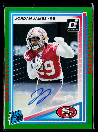2025 Donruss Jordan James Rookie Rated Rookies Autographs Green Auto #374