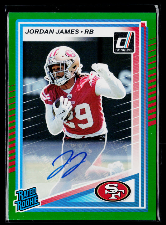 2025 Donruss Jordan James Rookie Rated Rookies Autographs Green Auto #374