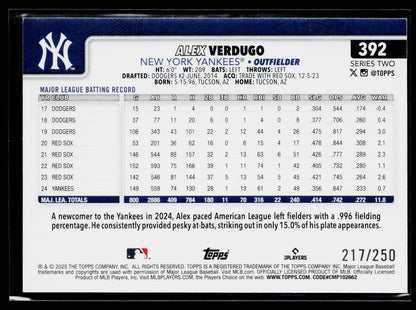 2025 Topps Alex Verdugo Purple Rainbow Foil #/250 #392