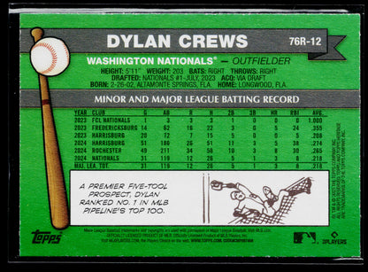 2025 Topps Heritage Dylan Crews 1976 Redefined #76R-12