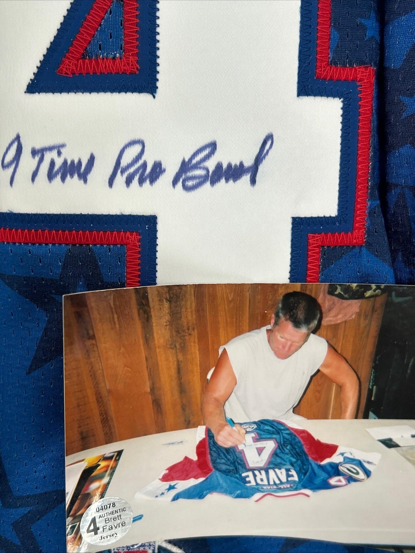 2008 Game Issued Brett Favre Autographed Blue Pro Bowl Signed Packers Jersey