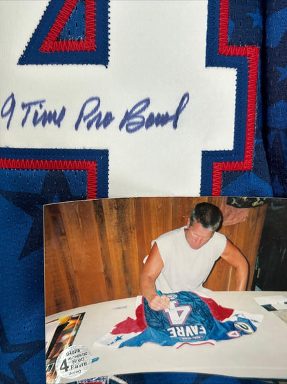 2008 Game Issued Brett Favre Autographed Blue Pro Bowl Signed Packers Jersey