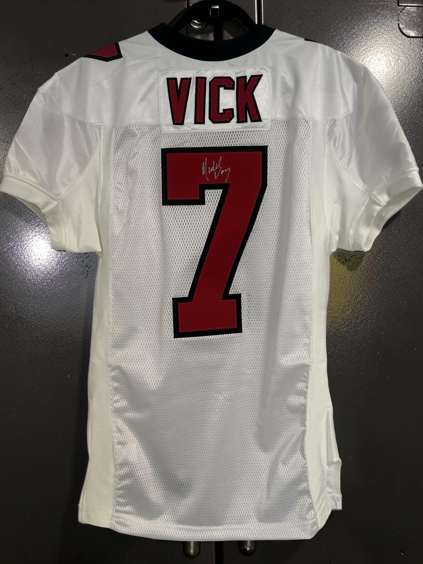 Michael Vick Autographed 2002 Game Issued White Away Falcons Signed Jersey